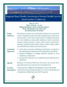 July 2017 Regional Rural Health Convening